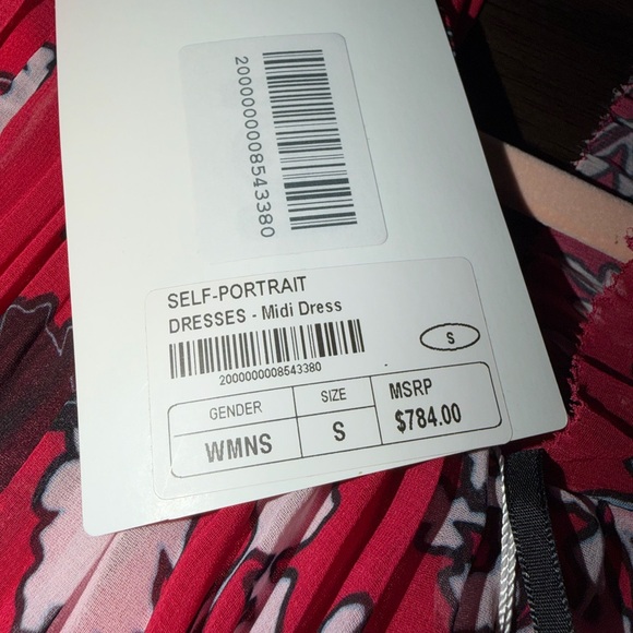 NWT Self-Portrait Red Floral Cold Shoulder Maxi Dress Hi-Low $784 Romantic Small - Picture 8 of 8